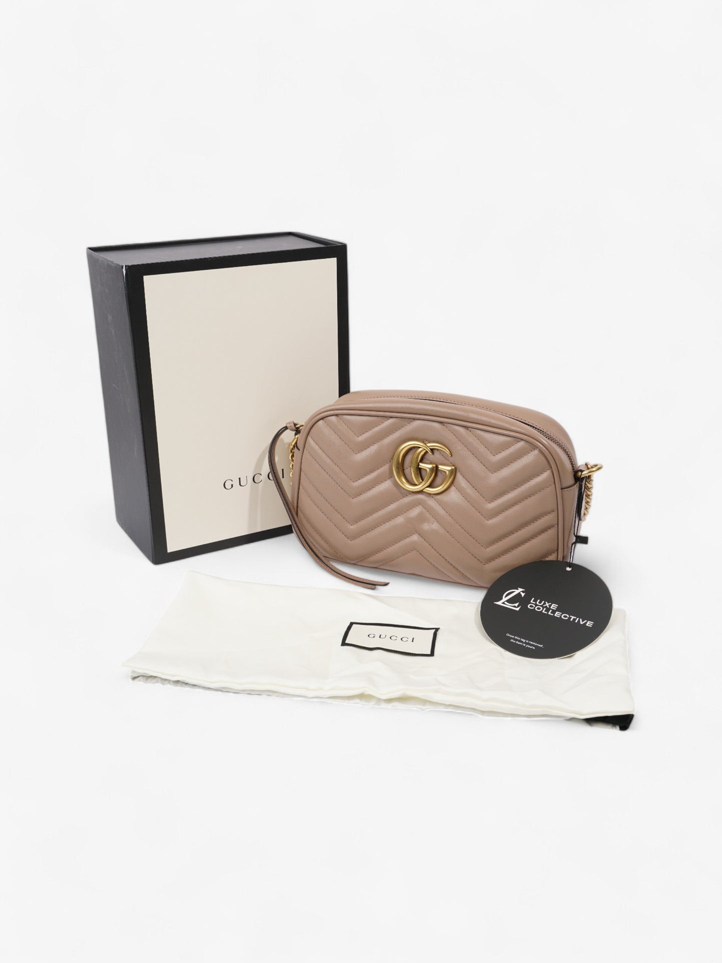 Gucci GG Marmont Dusty Pink Matelasse Leather Small
