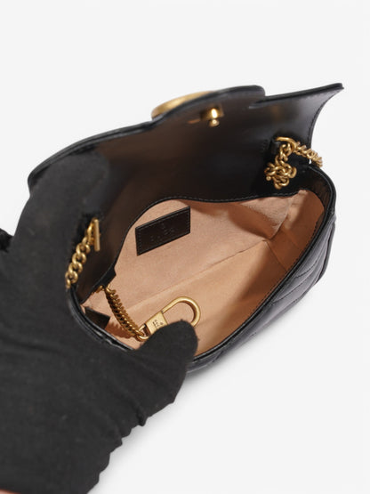 Gucci GG Marmont Black Matelasse Leather Super Mini