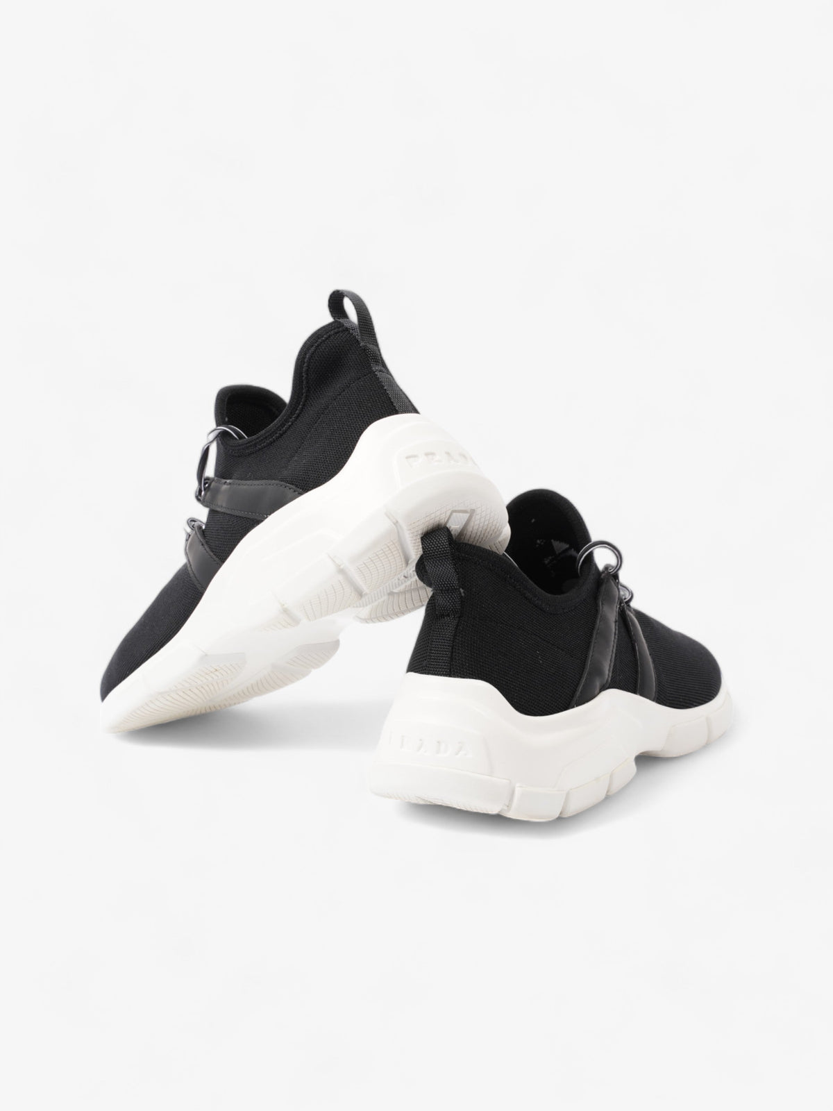 Prada XY Logo Sock Sneakers Black / White Knit EU 37 UK 4