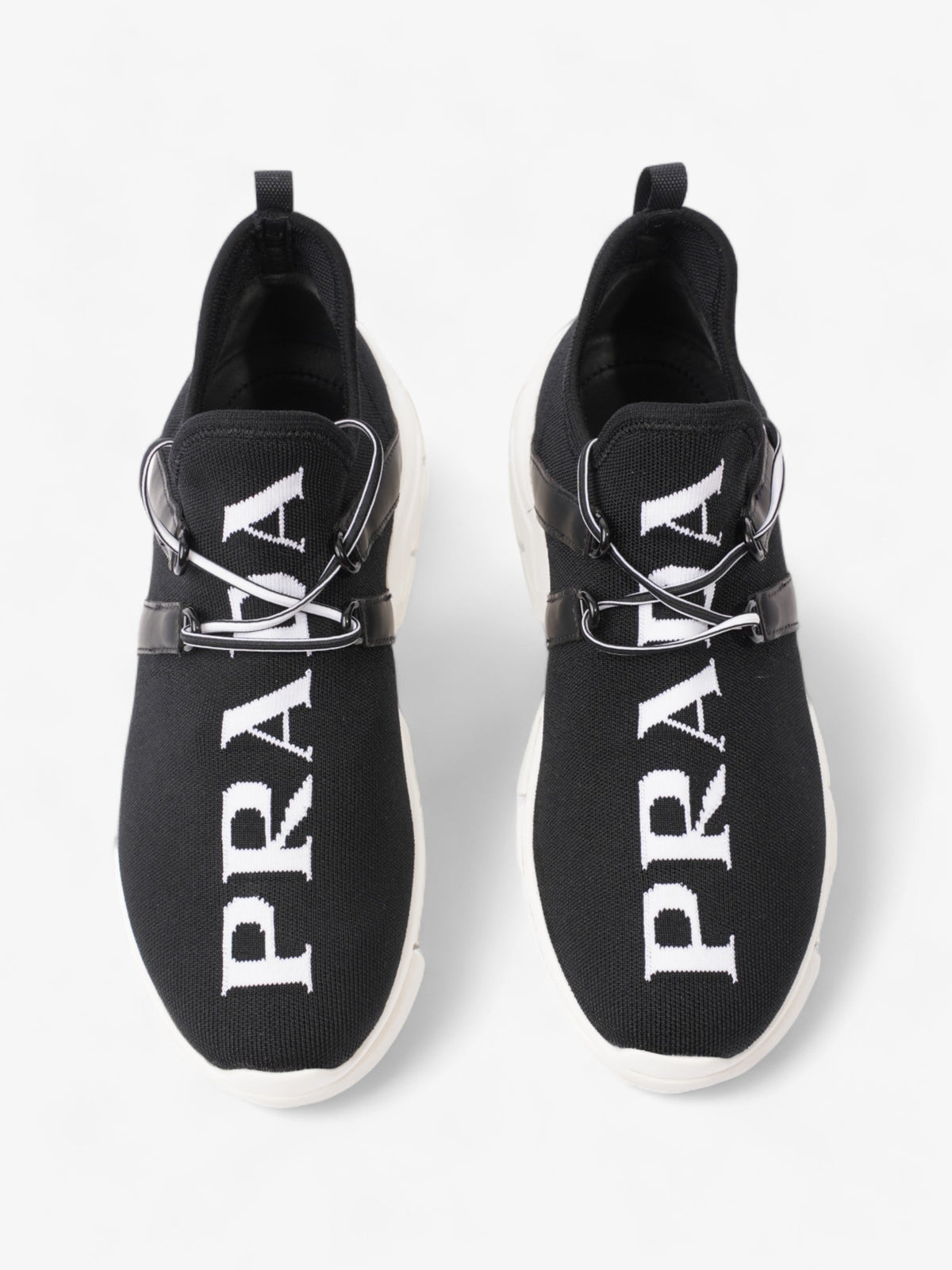 Prada XY Logo Sock Sneakers Black / White Knit EU 37 UK 4