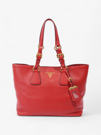 Prada Shopping Tote Red Leather Medium