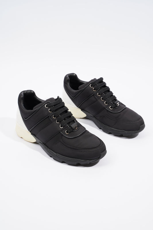 Chanel CC Logo Sneaker Black   White Nylon EU 36.5 UK 3.5