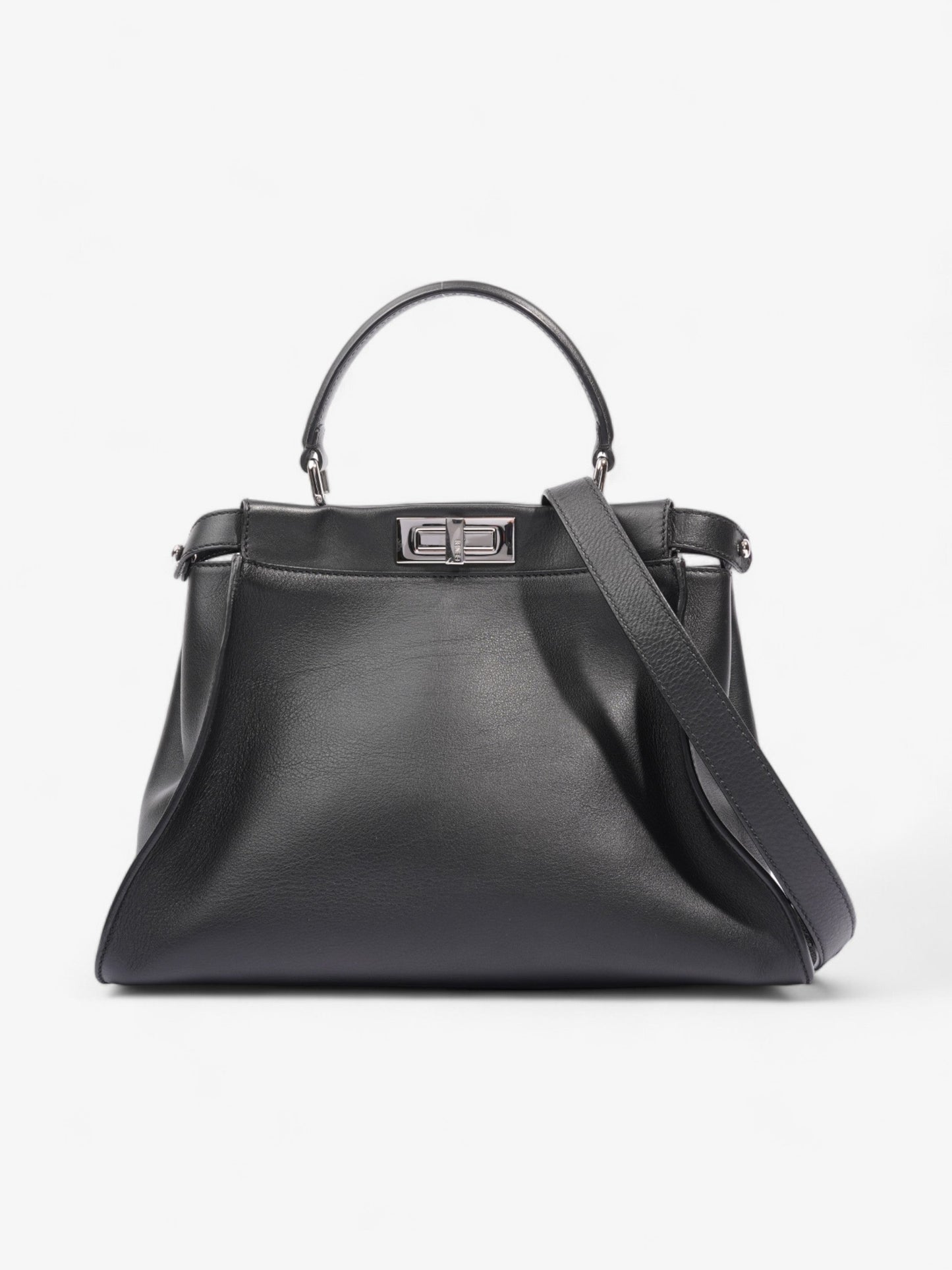Fendi Peekaboo  Black Lambskin Leather Medium