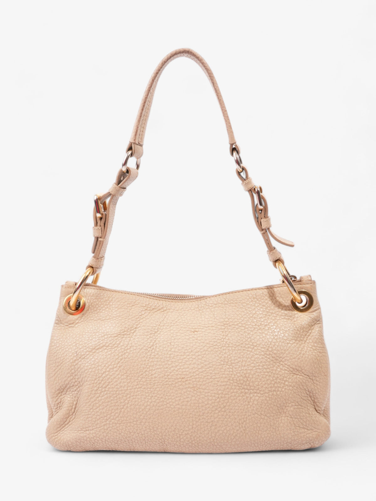 Prada Belted Zipped Beige Leather Medium