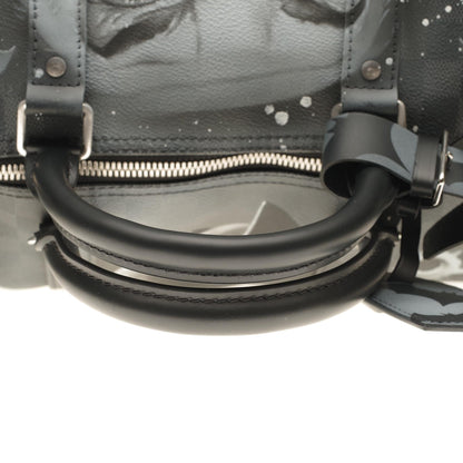 LOUIS VUITTON NEW Keepall 55 damier graphite strap customized "BATBAG II"!