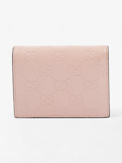 Gucci Guccissima Signature Crystal Cat Card Case Wallet Light Candy Pink Calfskin Leather