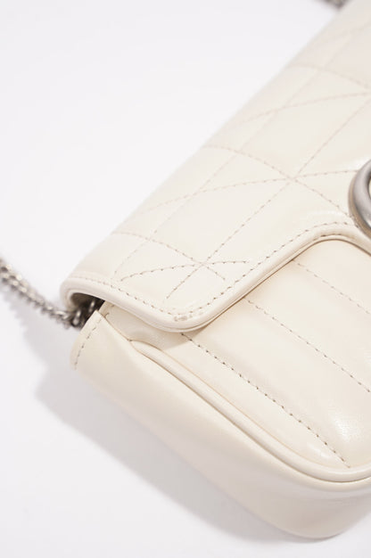 Gucci GG Marmont Super Mini Juniagrey Bag White Leather Mini