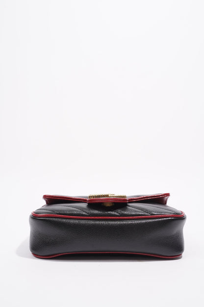 Gucci Torchon GG Marmont Black Leather Super Mini