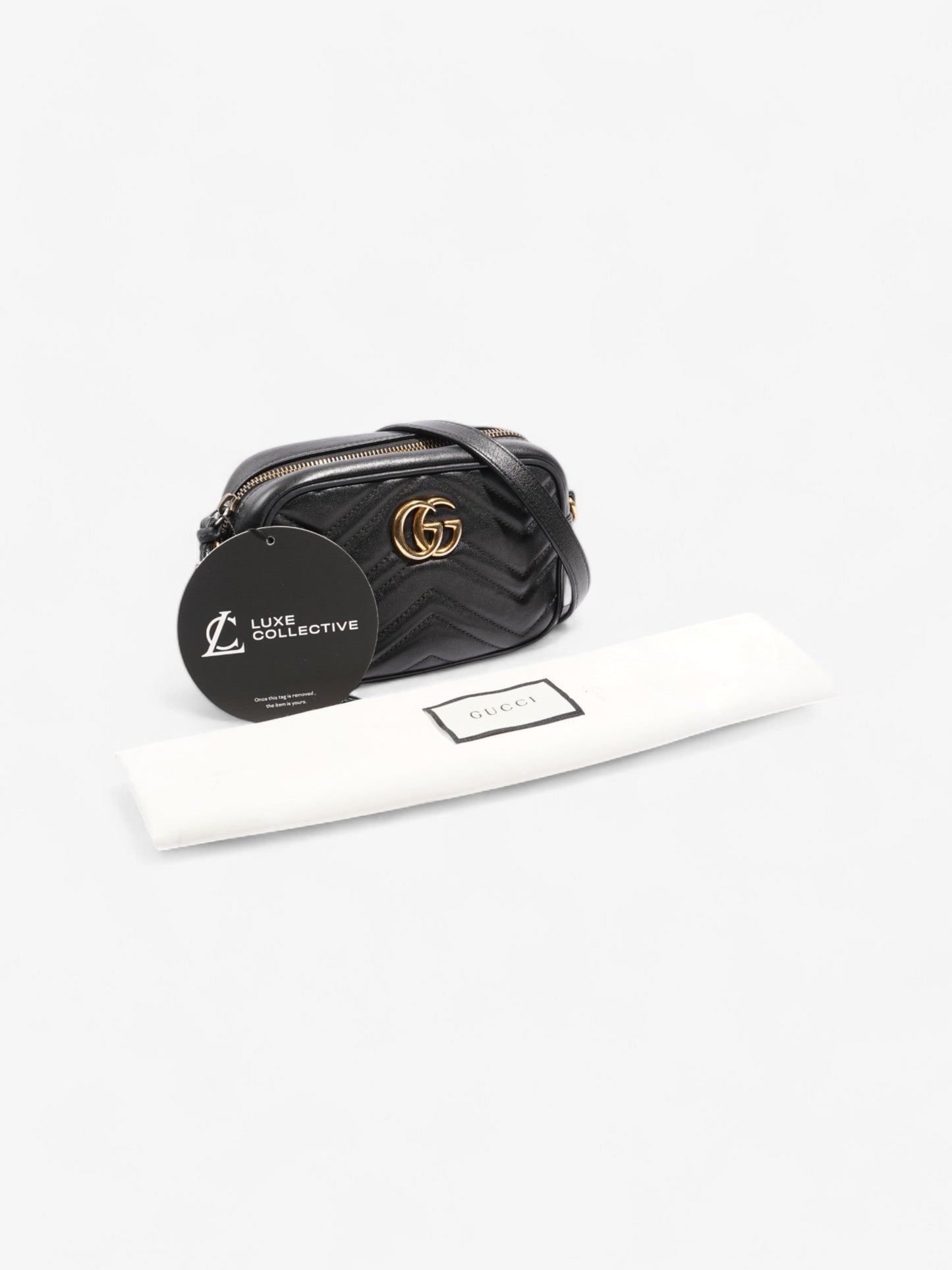 Gucci Marmont Black Matelasse Leather Mini