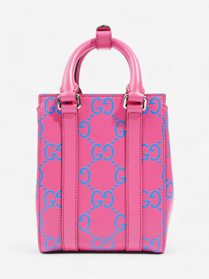 Gucci Gucci Mini Tote, GG logo Embossed Pink / Blue Leather