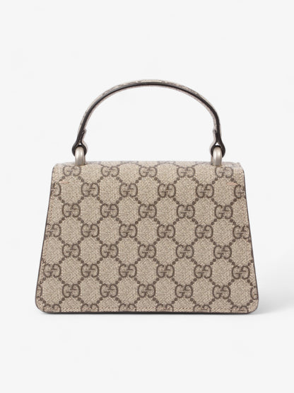 Gucci Mini Dionysus Top Handle Beige And Ebony GG Supreme Coated Canvas