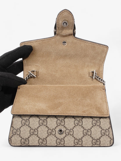 Gucci Mini Dionysus Top Handle Beige And Ebony GG Supreme Coated Canvas