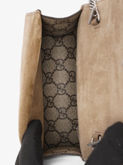 Gucci Mini Dionysus Top Handle Beige And Ebony GG Supreme Coated Canvas