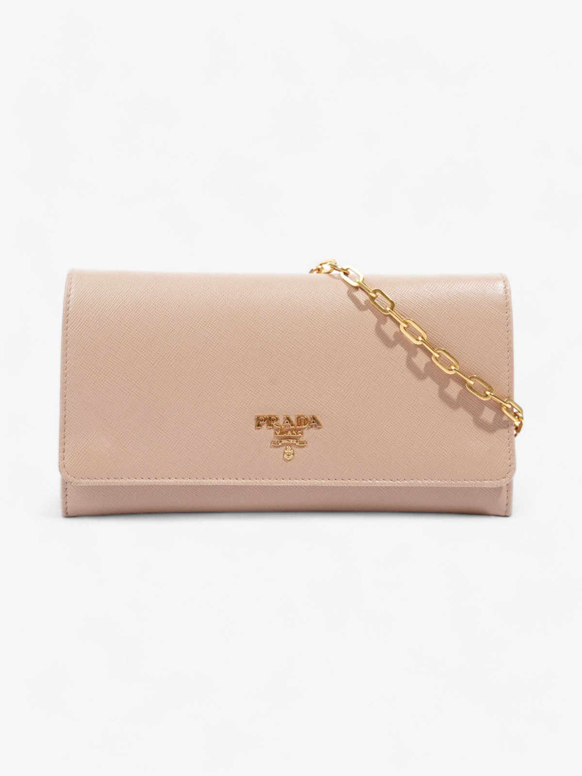 Prada Long Flap Neutral Saffiano Leather