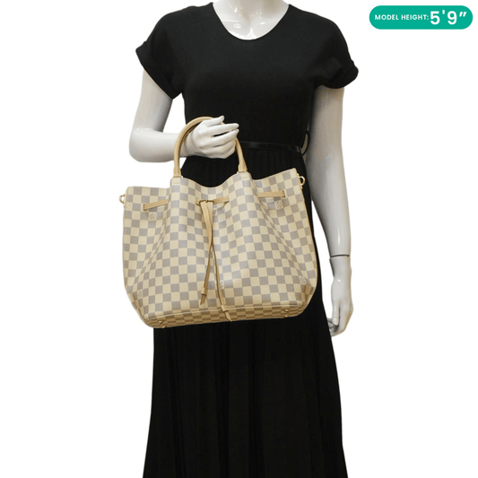 LOUIS VUITTON Girolata Damier Azur Shoulder Bag White