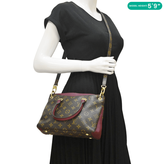 LOUIS VUITTON Pallas BB Monogram Canvas Shoulder Bag Brown