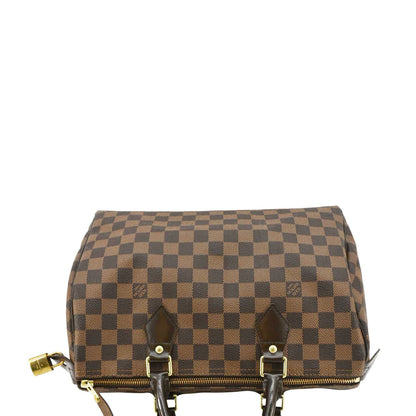 LOUIS VUITTON Speedy 30 Damier Ebene Satchel Bag Brown