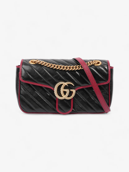 Gucci GG Marmont Flap Black / Red Leather Small