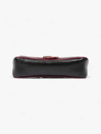 Gucci GG Marmont Flap Black / Red Leather Small
