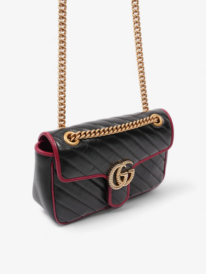 Gucci GG Marmont Flap Black / Red Leather Small