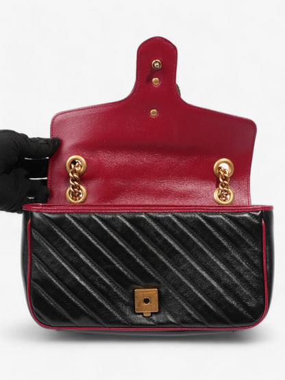 Gucci GG Marmont Flap Black / Red Leather Small