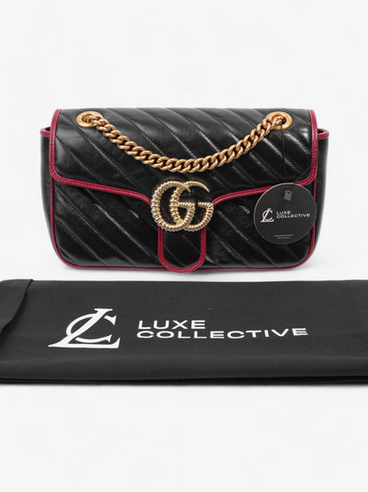 Gucci GG Marmont Flap Black / Red Leather Small