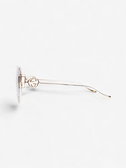 Gucci Interlocking G Sunglasses Gold / Black Acetate 140mm