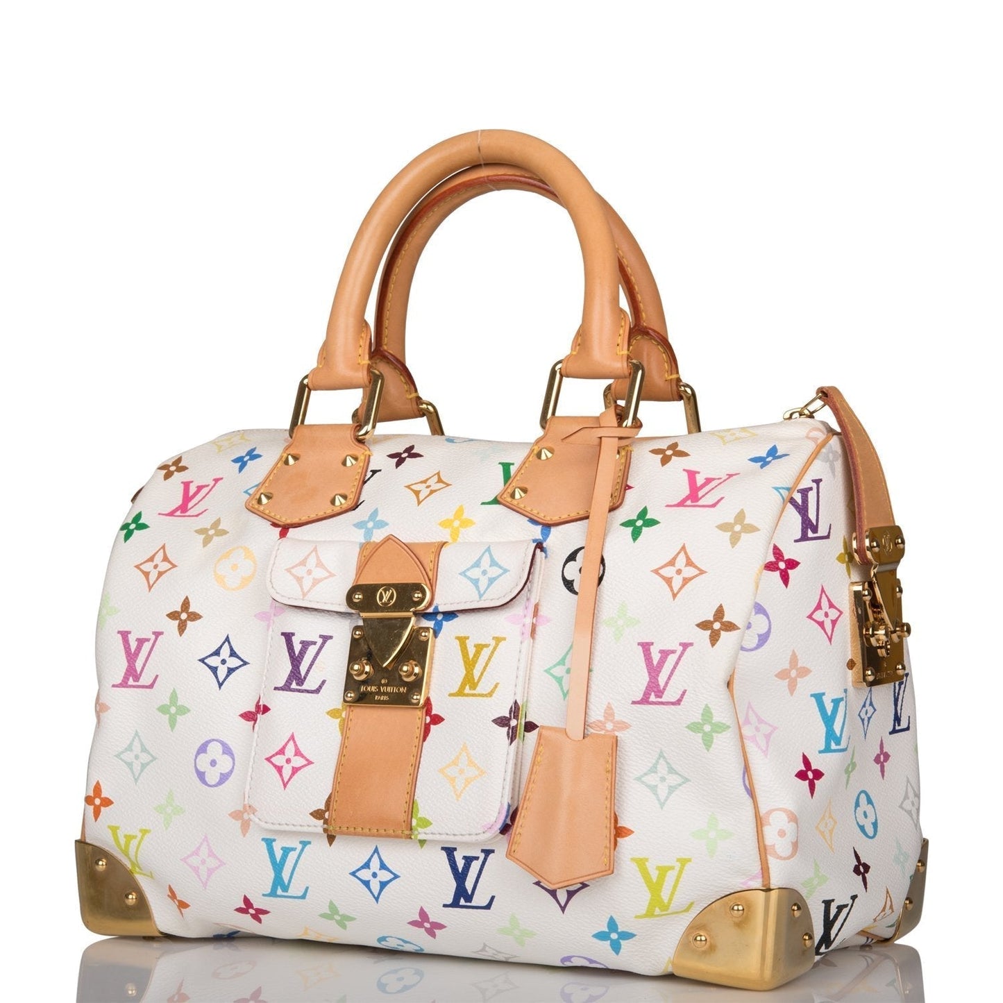 Louis Vuitton Monogram Multicolor White Speedy 30 ( - Excellent)
