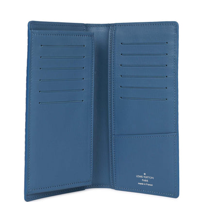 Louis Vuitton Brazza Wallet Multi Blue Matte Alligator Silver Hardware