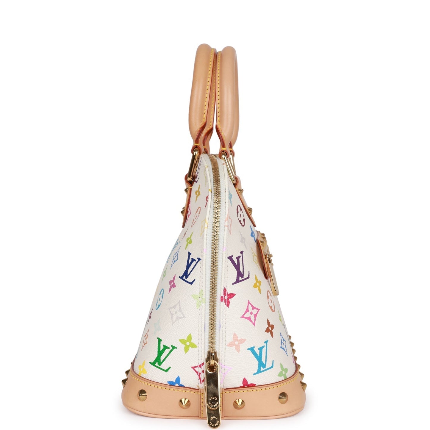 Vintage Louis Vuitton Monogram Multicolor White Alma PM Gold Hardware