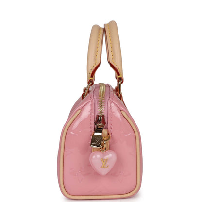 Louis Vuitton Nano Speedy Mochi Pink Vernis Gold Hardware
