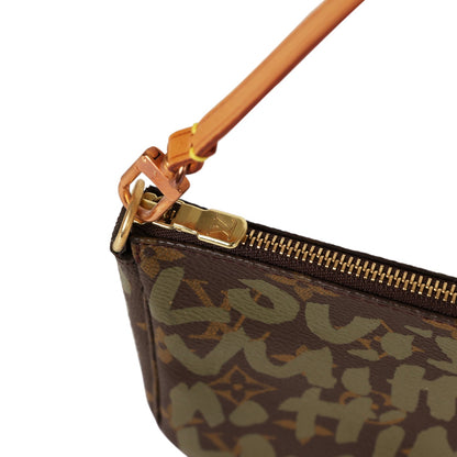 Vintage Louis Vuitton x Stephen Sprouse Pochette Accessories Khaki Graffiti Gold Hardware