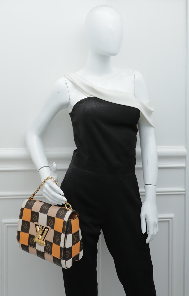 Louis Vuitton Monogram Bicolor Twist MM Damier Check Motif Bag