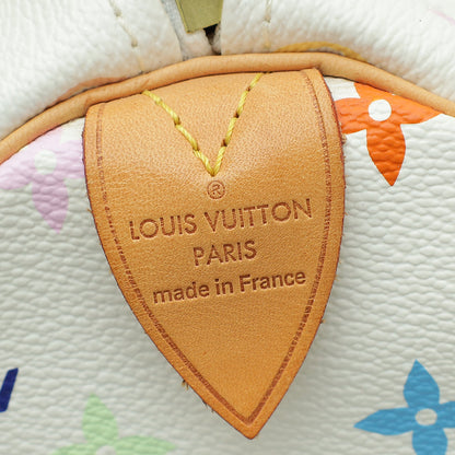 Louis Vuitton Monogram White Multicolor Speedy 30 Bag