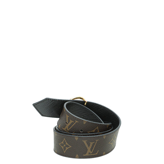 Louis Vuitton Monogram Black Circle Buckle Reversible 35mm Belt 30