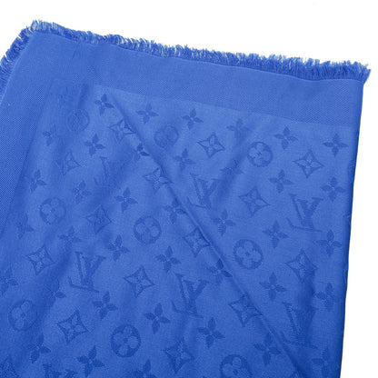 Louis Vuitton Electric Blue Monogram Classic Wool Silk Shawl