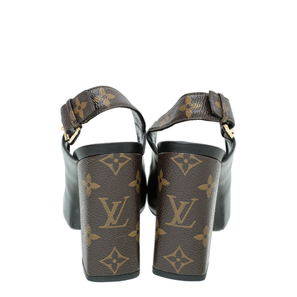 Louis Vuitton Monogram Black Matchmake Slingback Pump 39