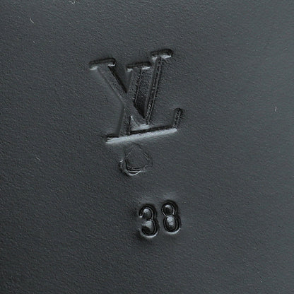 Louis Vuitton Black Monogram Embossed Revival Flat Mules 38