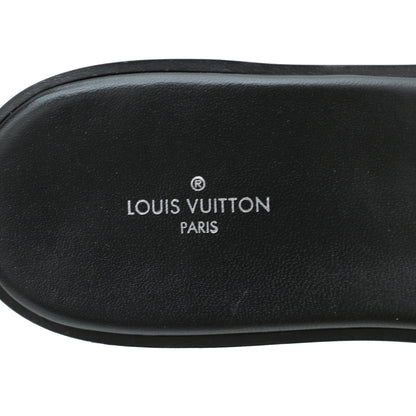Louis Vuitton Black Monogram Embossed Revival Flat Mules 38