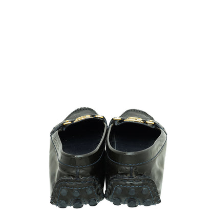 Louis Vuitton Navy Blue Vernis Oxford Loafer 37.5