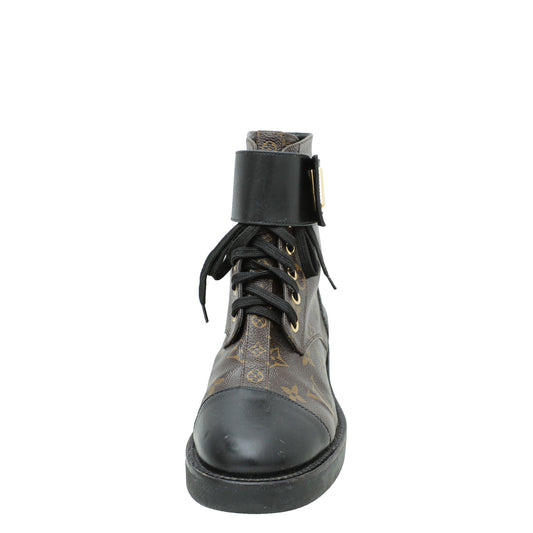 Louis Vuitton Monogram Black Wonderland Flat Ranger Boot 36.5