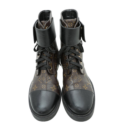Louis Vuitton Monogram Black Wonderland Flat Ranger Boot 36.5