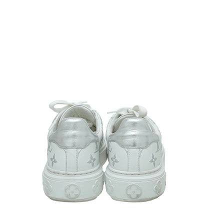 Louis Vuitton Bicolor Monogram Embossed Time Out Sneaker 37
