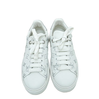 Louis Vuitton Bicolor Monogram Embossed Time Out Sneaker 37
