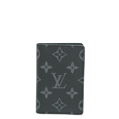 Louis Vuitton Monogram Graphite Pocket Organizer Wallet W/RBA Initial