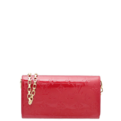 Louis Vuitton Framboise Monogram Vernis Sarah Chain Wallet