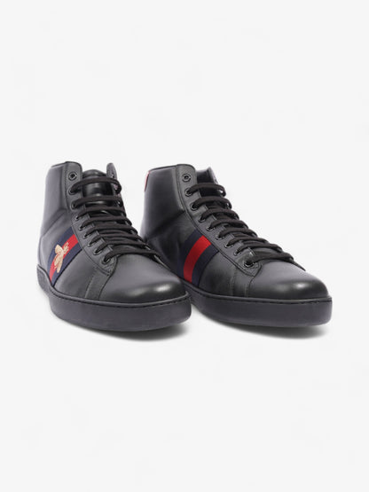 Gucci Bee Ace High-Top Black / Gold Leather EU 45 UK 11