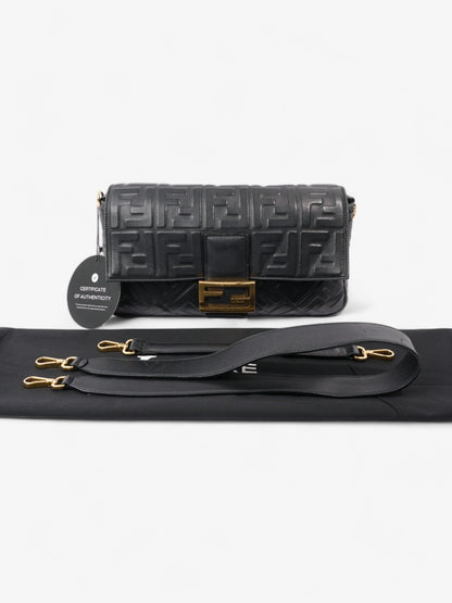 Fendi Baguette Black Lambskin Leather Large