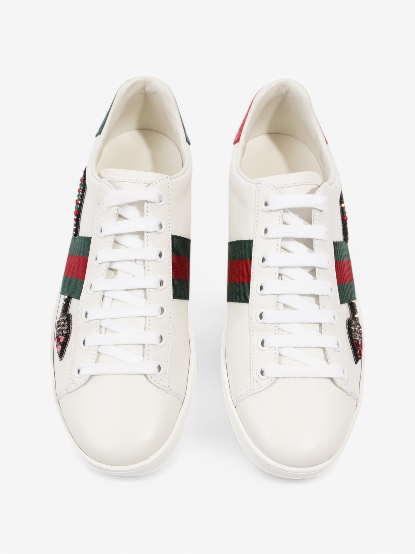 Gucci Ace Embroidered Sneakers  White  / Green / Red Leather EU 38.5 UK 5.5
