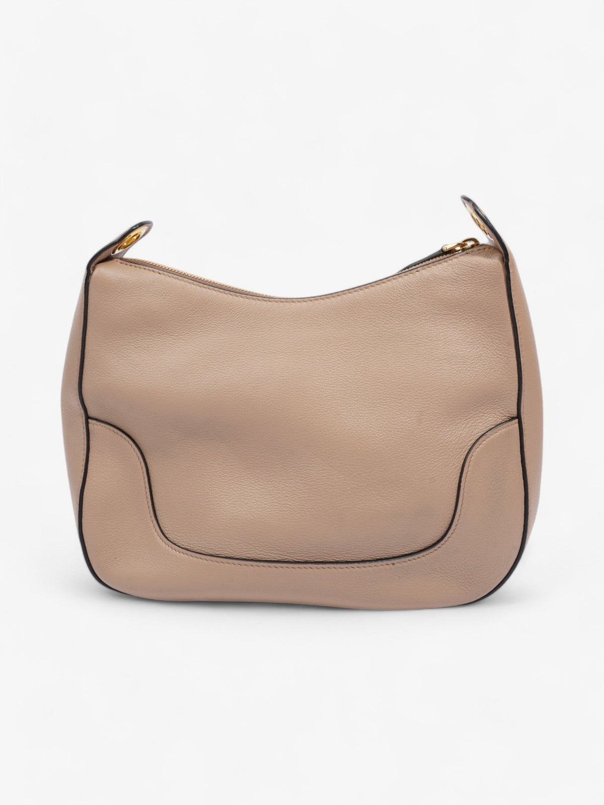 Prada Prada Zipped Hobo Taupe Calfskin Leather Beige Leather
